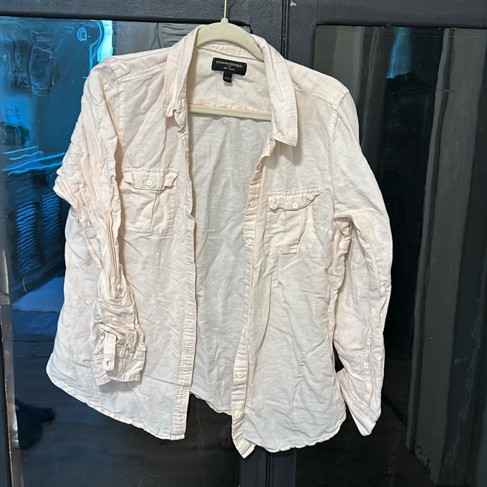 Banana republic linen camp shirt